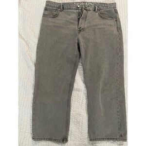 Raey Grey Organic Cotton Wide Leg Jeans Size 32 High Rise Button Fly